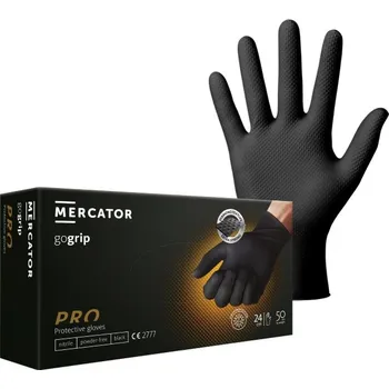 Mercator GOGRIP zesílené nitrilové rukavice černé L - 1 kus
