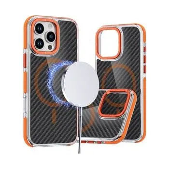 Pouzdro na mobilní telefon Kryt FIBER MagSafe pro IPHONE 16 PRO oranžový - OEM + zdarma možnost vyzkoušet a vrátit zboží do 30 dní