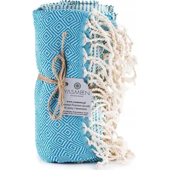 Osuška do sauny Hammam, modrá osuška prémiové kvality, 100% bavlna, Yasmeen