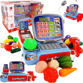 Hra na obchod ELEKTRONICKÁ POKLADNA PRO DĚTI OBCHOD SKENER VÁHA PŘÍSLUŠENSTVÍ