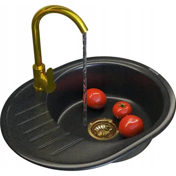 Granitový dřez Jednokomorový granitový dřez Granitan LUXOR, hnědá granitová barva