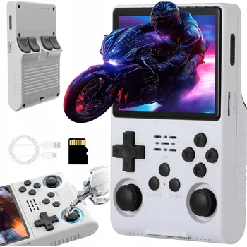 Herní konzole R40s RETRO KONZOLE 30 000 HER MINI PŘENOSNÁ HERNÍ KONZOLE 256GB BÍLÁ