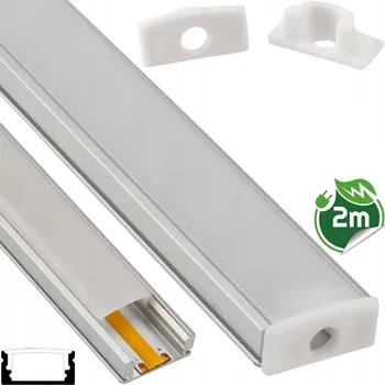 LED osvětlení LED profil pro pásky stříbrný + kryt 2 m eloxovaný