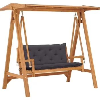 Dětská houpačka vidaXL Houpačka s antracitovou poduškou 170 cm masivní teak