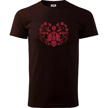 Pánské tričko Folklor - zajíc v srdci - Klasické pánské triko vyšší gramáže - L ( Kávová )