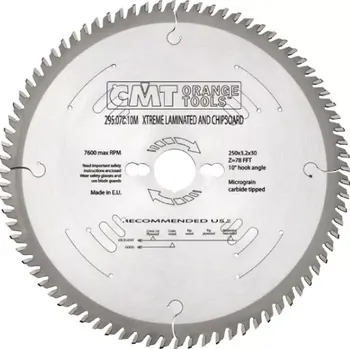 Pilový kotouč Pilový kotouč na lamino a DTD - D250x3,2 d30 Z78 HW, - C29507810M, CMT Super XTreme