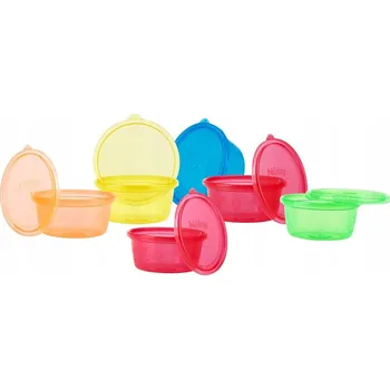 Nuby - Kelímky na svačinu - 6 ks s víčky - 300 ml - 3+