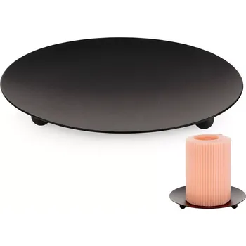 Svícen Kovová podložka pod svíčku černá 12 cm