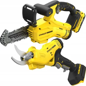 Motorová pila MINI PILA NA VĚTVE ŘETĚZOVÁ PILA 18V S AKUMULÁTOREM NABÍJEČKOU + ZAHRADNÍ NŮŽKY STANLEY