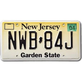 Plechová cedule Americká SPZ New Jersey Garden State NWB-84J