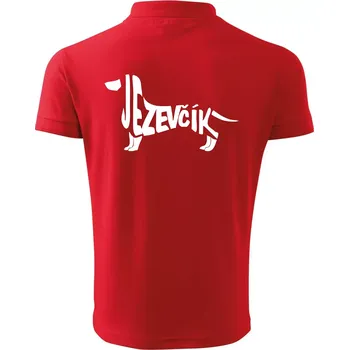 Pánská košile Jezevčík - CZ - Polokošile pánská Pique Polo 203 - M ( Červená )