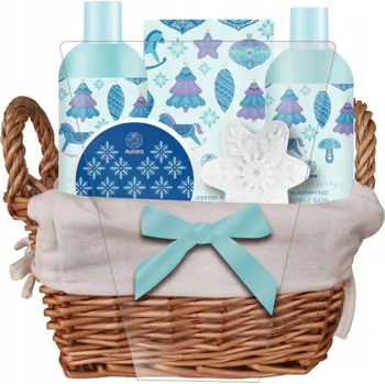 Kosmetická sada VÁNOČNÍ Dárková sada v košíku VÁNOCE Gel, Tekutina, Sůl, Balzám, Koule