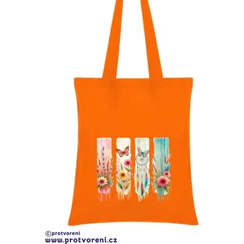 Taška s potiskem Textilní taška, Pastelový lapač, 41x37cm, mix barev, 1 kus Vyberte si barvu ZDE:: oranžová