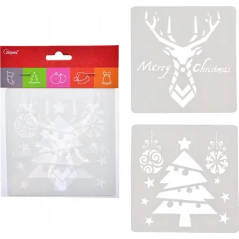 Vánoční dekorace Vánoční šablony - Stromek, Mikuláš, Sob, Sníh