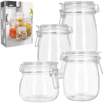 Sklenice Sklenice na na zavařeniny , džem, med, džem, se svorkou, sada ks