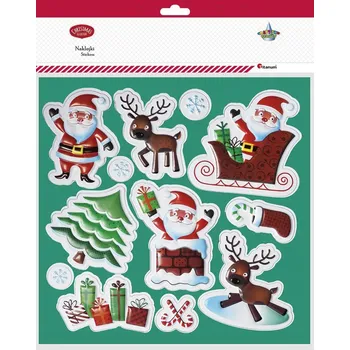 Vánoční dekorace SAMOLEPKY Mikuláš VÁNOČNÍ STROMEK TON-1002 12 Ks
