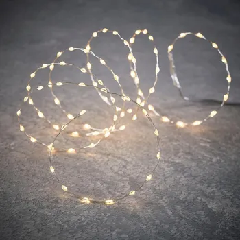 Dekorativní svítidlo DRÁTKOVÉ SVĚTÝLKA NA BATERIE GIRLANDA 90 LED BÍLÁ FLASH LUCA