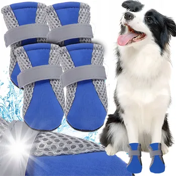 Obleček pro psa Zimní zateplené boty pro psy na procházky - XL, protiskluzové Ponožky do sněhu a mrazu, zapínání na suchý zip