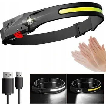 Čelovka ČELOVKA LED ČELOVÁ SVÍTILNA S POHYBOVÝM SENZOREM IPX4 USB-C 1200 MAH ČERNÁ