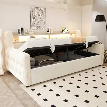 Postel Jednolůžková dřevěná postel Arhatreya 90x200, béžové odstíny