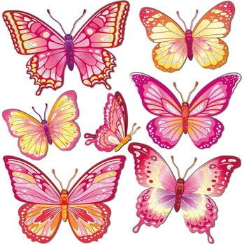 Samolepící dekorace Dekorativní samolepky na zeď 3D - MOTÝL RŮŽOVÝ