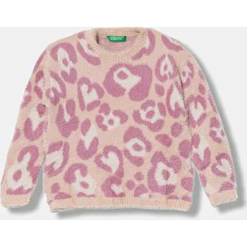 Dívčí svetr Dětský svetr United Colors of Benetton růžová barva, 1F2MH102Y 1F2MH102Y.P.Seasonal 39X, vel. 116