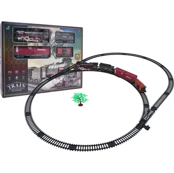 autíčko RKToys Retro vláčkodráha s kouřem, světlem a zvukem 138 cm