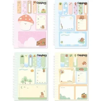 Samolepící bloček Bloček samolepicí capybara se spirálou set - mix motivů