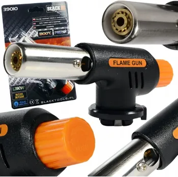 Horkovzdušná pistole PLYNOVÝ HOŘÁK NA KARTUŠE HORKOVZDUŠNÁ PISTOLE S PIEZO ZAPALOVÁNÍM A REGULACÍ VÝKONU BLACK