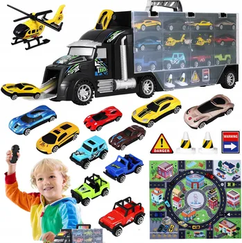 autíčko IBaseToy Dětská sada hraček Malý model helikoptéry a autíček