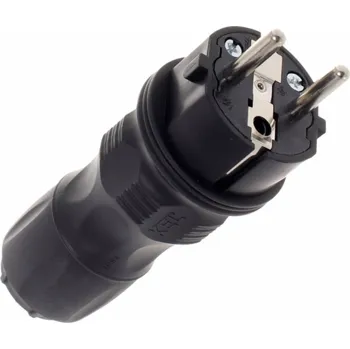 Elektrická zásuvka Volteo Plug Straight 2p+z, 16a Extreme Uni Ip54 Black