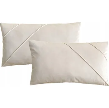 Povlak na polštářek Dekorační povlak na polštář Boho II velur samet smetanová/ecru sada P+L 30x60