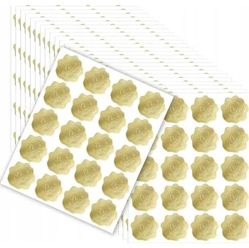 samolepka Zlaté Samolepky Srdce – Na pozvánky, svatba, narozeniny PEUTIER 500 ks