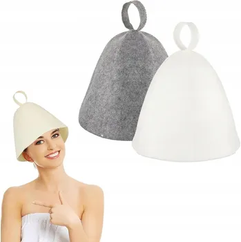 2ks Plstěná Čepice do Sauny Ochranná Klobouk Univerzální Příslušenství do Sauny