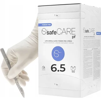 Vyšetřovací rukavice Chirurgické sterilní rukavice - Latexové safeCare, Velikost 6,5