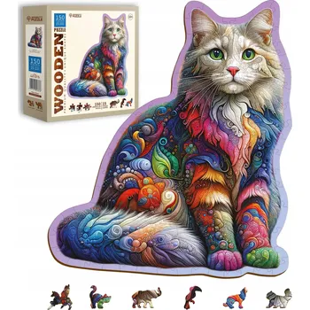 Puzzle WoodenCity Puzzle 150 dílků Měkká kočka