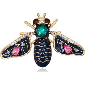 Brož Carla Dámská brož Konimba černo-zlatá One size