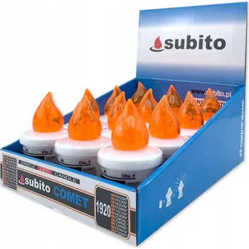 Svíčka SUBITO COMET ELECTRIC LED HŘBITOVNÍ SVÍČKA ORANŽOVÁ (sada 12 Ks )