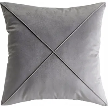Polštář Dekorativní povlak na polštář Boho, velur / samet, šedý, 50x50 cm