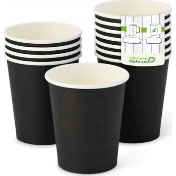 Jednorázové nádobí Na jedno použití černé Papírové kelímky s disperzí 250 ml, průměr 80 mm 50 ks