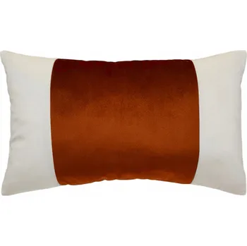 Prostěradlo POVLEČENÍ dekorativní sametové velurové rezavé / krémové měděné / smetanové 40x70