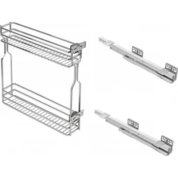 CHROMOVÝ BOČNÍ CARGO KOŠ GTV DO SKŘÍŇKY 15 CM S TLUMENÍM DOVÍRÁNÍ + PRAVÉ VODICÍ LIŠTY
