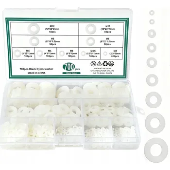 podložka 700x Nylonové podložky pod šrouby, vruty, distanční podložky, těsnění – tvrdé, bílé