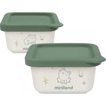 Miniland Misky na jídlo hermetické Natur žába 2 ks