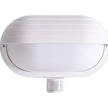 Žárovka Eurakles Venkovní nástěnné svítidlo IP44 E27 60 W bíle se senzorem pohybu