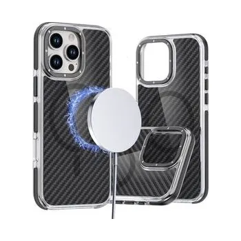 Pouzdro na mobilní telefon Kryt FIBER MagSafe pro IPHONE 16 PRO MAX černý - OEM + zdarma možnost vyzkoušet a vrátit zboží do 30 dní