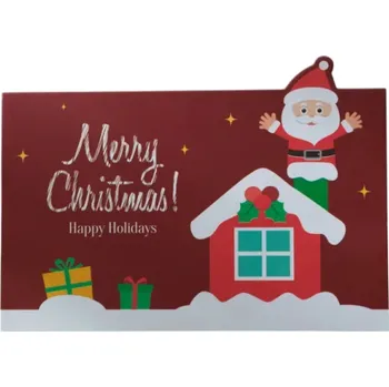 Vánoční dekorace Vánoční a novoroční 3D přání z papíru Ručně vyráběné skládací přáníčko s vánočními motivy Elegantní sváteční dekorace originální blahopřání