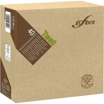 Papírový ubrousek Papírové ubrousky Bio-Eko Infibra 2vrstvy 38x38cm béžová, 40ks