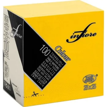 Papírový ubrousek Papírové ubrousky INFIBRA 2vrstvy 25x25cm žlutá, 100ks