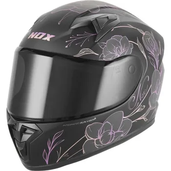 Helma na motorku Přilba N731 SPRING, NOX, dětská (černá matná, růžová) 2026 (Velikost: S)